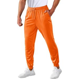 imageMAGCOMSEN Mens Joggers Sweatpants Quick Dry Running Pants with Pockets Summer Lightweight Athletic Workout PantsOrange