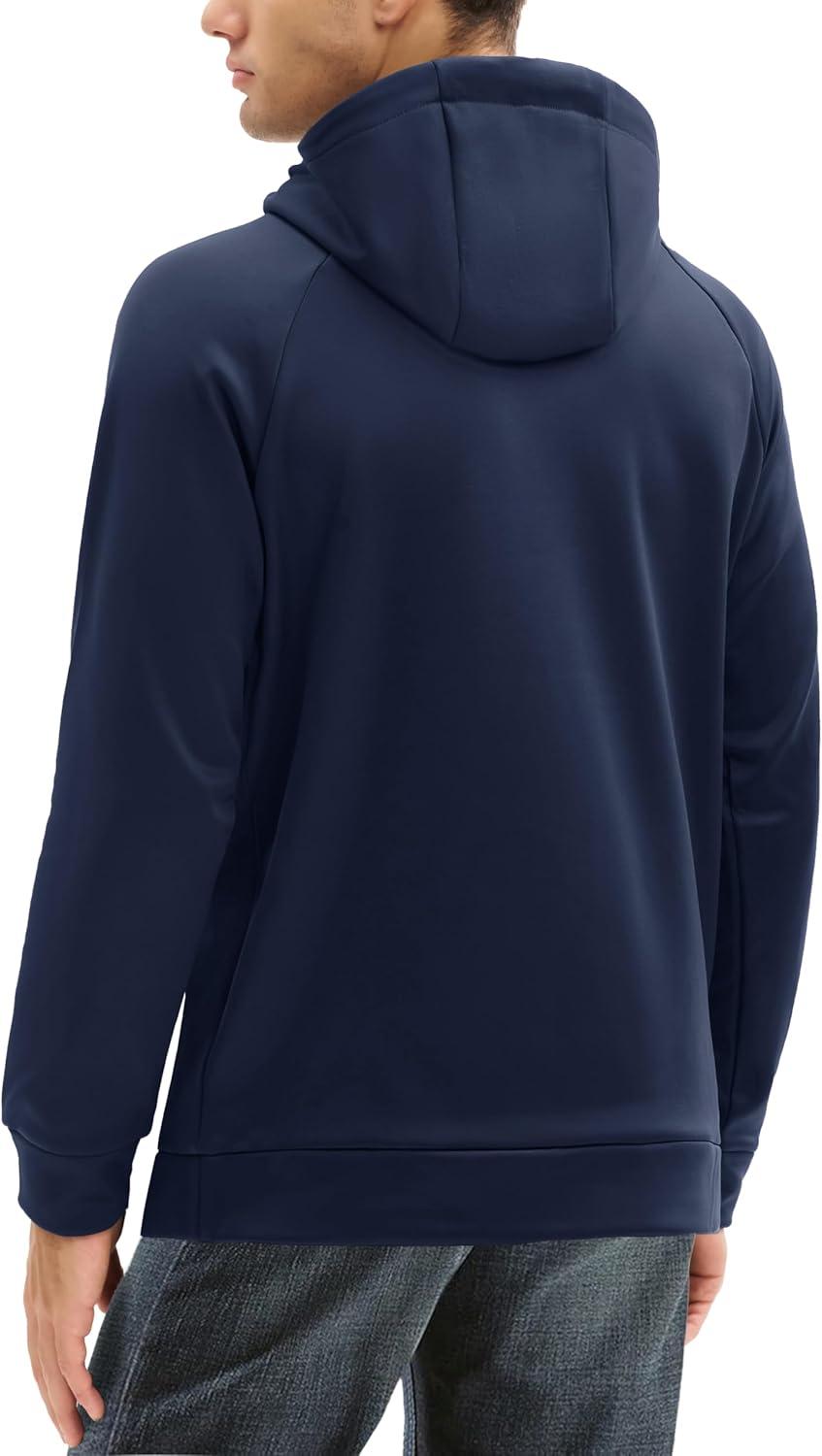 imageMAGCOMSEN Mens Hoodies Fleece Lined Casual Athletic Sweatshirts Pullover with Kangaroo PocketNavy