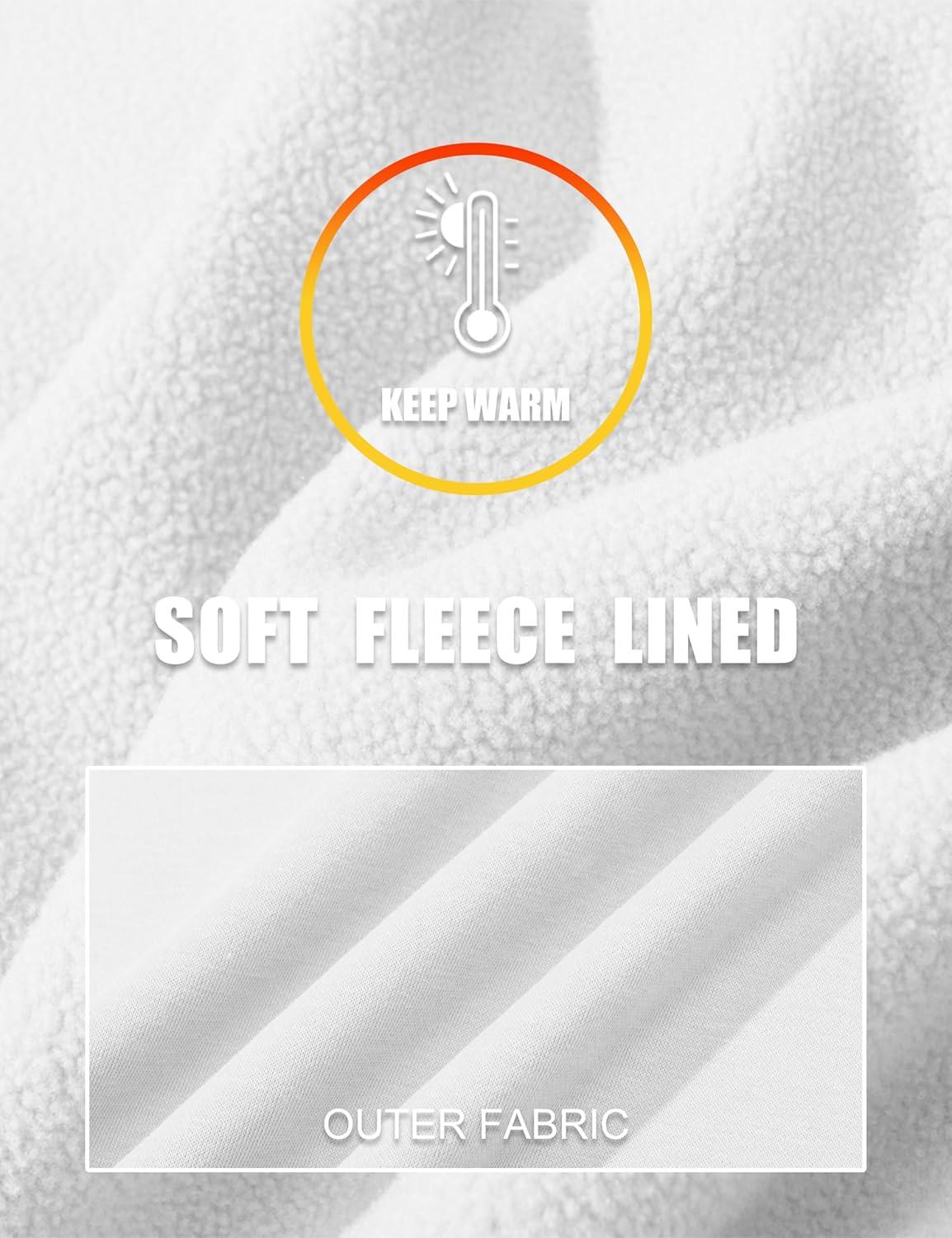 imageMAGCOMSEN Mens Hoodies Full Zip Up Sweatshirt Fleece Lined Midweigt Hooded Jacket with Pockets Casual Sports SweaterWhite