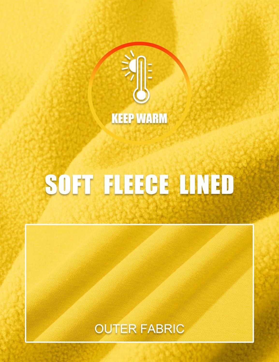 imageMAGCOMSEN Mens Hoodies Full Zip Up Sweatshirt Fleece Lined Midweigt Hooded Jacket with Pockets Casual Sports SweaterYellow