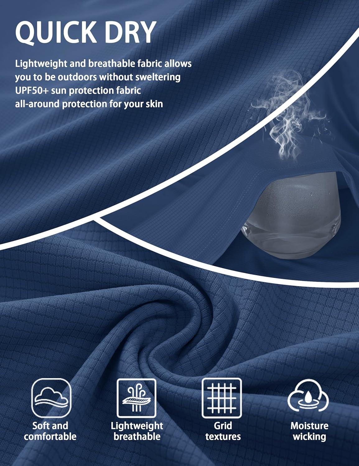 imageMAGCOMSEN Mens Sun Shirts UPF 50 Long Sleeve Lightweight Hoodie Quick Dry Performance Workout Hiking Athletic ShirtBluegrey