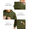 imageMAGCOMSEN Fleece Lined Hoodies for Men Pullover Casual Fashion Sweatshirts Thermal Athletic Hoody with Kanga PocketArmygreen