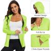 imageMAGCOMSEN Jackets for Women Full Zip Up Lightweight Long Sleeve UPF 50 Workout Workout Sun Protection HoodieFluorescent Green