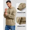 imageMAGCOMSEN Mens Fleece Lined Hoodies Fashion Casual Athletic Hoody Pullover Plain Sweatshirts with Kangaroo PocketKhaki