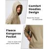 imageMAGCOMSEN Mens Fleece Lined Hoodies Fashion Casual Athletic Hoody Pullover Plain Sweatshirts with Kangaroo PocketKhaki