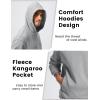 imageMAGCOMSEN Mens Fleece Lined Hoodies Fashion Casual Athletic Hoody Pullover Plain Sweatshirts with Kangaroo PocketLtgray