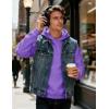imageMAGCOMSEN Mens Fleece Lined Hoodies Fashion Casual Athletic Hoody Pullover Plain Sweatshirts with Kangaroo PocketLtpurple