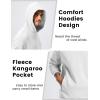 imageMAGCOMSEN Mens Fleece Lined Hoodies Fashion Casual Athletic Hoody Pullover Plain Sweatshirts with Kangaroo PocketWhite