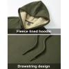 imageMAGCOMSEN Mens Hoodie Pullover Fleece Sweatshirts Heavyweight Sherpa Lined Thick Warm Winter Hoodies with Kangaroo PocketArmygreen
