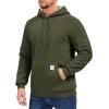 imageMAGCOMSEN Mens Hoodie Pullover Fleece Sweatshirts Heavyweight Sherpa Lined Thick Warm Winter Hoodies with Kangaroo PocketArmygreen