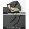 imageMAGCOMSEN Mens Hoodie Pullover Fleece Sweatshirts Heavyweight Sherpa Lined Thick Warm Winter Hoodies with Kangaroo PocketGray