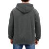 imageMAGCOMSEN Mens Hoodie Pullover Fleece Sweatshirts Heavyweight Sherpa Lined Thick Warm Winter Hoodies with Kangaroo PocketGray