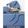 imageMAGCOMSEN Mens Hoodie Pullover Fleece Sweatshirts Heavyweight Sherpa Lined Thick Warm Winter Hoodies with Kangaroo PocketGrey Blue
