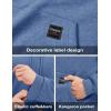 imageMAGCOMSEN Mens Hoodie Pullover Fleece Sweatshirts Heavyweight Sherpa Lined Thick Warm Winter Hoodies with Kangaroo PocketGrey Blue