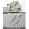 imageMAGCOMSEN Mens Hoodie Pullover Fleece Sweatshirts Heavyweight Sherpa Lined Thick Warm Winter Hoodies with Kangaroo PocketLight Gray