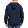 imageMAGCOMSEN Mens Hoodie Pullover Fleece Sweatshirts Heavyweight Sherpa Lined Thick Warm Winter Hoodies with Kangaroo PocketNavy