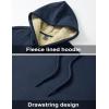 imageMAGCOMSEN Mens Hoodie Pullover Fleece Sweatshirts Heavyweight Sherpa Lined Thick Warm Winter Hoodies with Kangaroo PocketNavy