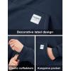 imageMAGCOMSEN Mens Hoodie Pullover Fleece Sweatshirts Heavyweight Sherpa Lined Thick Warm Winter Hoodies with Kangaroo PocketNavy