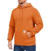 imageMAGCOMSEN Mens Hoodie Pullover Fleece Sweatshirts Heavyweight Sherpa Lined Thick Warm Winter Hoodies with Kangaroo PocketOrange
