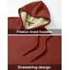 imageMAGCOMSEN Mens Hoodie Pullover Fleece Sweatshirts Heavyweight Sherpa Lined Thick Warm Winter Hoodies with Kangaroo PocketOrangered
