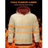 imageMAGCOMSEN Mens Hoodie Pullover Fleece Sweatshirts Heavyweight Sherpa Lined Thick Warm Winter Hoodies with Kangaroo PocketOrangered