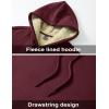 imageMAGCOMSEN Mens Hoodie Pullover Fleece Sweatshirts Heavyweight Sherpa Lined Thick Warm Winter Hoodies with Kangaroo PocketWinered