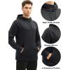imageMAGCOMSEN Mens Hoodies Fleece Lined Casual Athletic Sweatshirts Pullover with Kangaroo PocketBlack