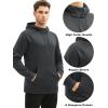 imageMAGCOMSEN Mens Hoodies Fleece Lined Casual Athletic Sweatshirts Pullover with Kangaroo PocketDark Grey
