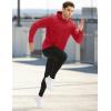 imageMAGCOMSEN Mens Hoodies Fleece Lined Casual Athletic Sweatshirts Pullover with Kangaroo PocketRed