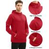 imageMAGCOMSEN Mens Hoodies Fleece Lined Casual Athletic Sweatshirts Pullover with Kangaroo PocketRed