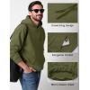 imageMAGCOMSEN Mens Hoodies Fleece Lined Sweatshirts Drawstring Casual Workout Midweight Pullover With Kangaroo PocketArmygreen