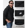 imageMAGCOMSEN Mens Hoodies Fleece Lined Sweatshirts Drawstring Casual Workout Midweight Pullover With Kangaroo PocketBlack