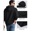imageMAGCOMSEN Mens Hoodies Fleece Lined Sweatshirts Drawstring Casual Workout Midweight Pullover With Kangaroo PocketBlack