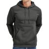 imageMAGCOMSEN Mens Hoodies Fleece Lined Sweatshirts Drawstring Casual Workout Midweight Pullover With Kangaroo PocketGray