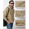 imageMAGCOMSEN Mens Hoodies Fleece Lined Sweatshirts Drawstring Casual Workout Midweight Pullover With Kangaroo PocketKhaki
