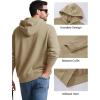 imageMAGCOMSEN Mens Hoodies Fleece Lined Sweatshirts Drawstring Casual Workout Midweight Pullover With Kangaroo PocketKhaki