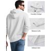 imageMAGCOMSEN Mens Hoodies Fleece Lined Sweatshirts Drawstring Casual Workout Midweight Pullover With Kangaroo PocketWhite
