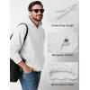 imageMAGCOMSEN Mens Hoodies Fleece Lined Sweatshirts Drawstring Casual Workout Midweight Pullover With Kangaroo PocketWhite