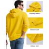 imageMAGCOMSEN Mens Hoodies Fleece Lined Sweatshirts Drawstring Casual Workout Midweight Pullover With Kangaroo PocketYellow