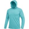 imageMAGCOMSEN Mens Lightweight Hoodie Rash Guard Long Sleeve Dry Fit Shirts Cool Athletic Running Summer UPF 50 Hooded Sun Shirts Light Green XL