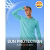 imageMAGCOMSEN Mens Lightweight Hoodie Rash Guard Long Sleeve Dry Fit Shirts Cool Athletic Running Summer UPF 50 Hooded Sun Shirts Light Green XL