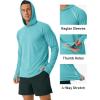 imageMAGCOMSEN Mens Lightweight Hoodie Rash Guard Long Sleeve Dry Fit Shirts Cool Athletic Running Summer UPF 50 Hooded Sun Shirts Light Green XL