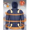 imageMAGCOMSEN Mens Lightweight Puffer Jacket Hooded Warm Winter Coat Quilted Lined WaterResistant Full Zip Bubble JacketsBlue Grey
