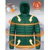 imageMAGCOMSEN Mens Lightweight Puffer Jacket Hooded Warm Winter Coat Quilted Lined WaterResistant Full Zip Bubble JacketsEmerald Green