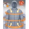 imageMAGCOMSEN Mens Lightweight Puffer Jacket Hooded Warm Winter Coat Quilted Lined WaterResistant Full Zip Bubble JacketsLight Grey