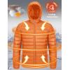imageMAGCOMSEN Mens Lightweight Puffer Jacket Hooded Warm Winter Coat Quilted Lined WaterResistant Full Zip Bubble JacketsOrange