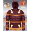 imageMAGCOMSEN Mens Lightweight Puffer Jacket Hooded Warm Winter Coat Quilted Lined WaterResistant Full Zip Bubble JacketsWine Red