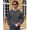 imageMAGCOMSEN Mens Sherpa Hoodie Heavyweight Fleece Lined Thick Winter Thermal Athletic Sweatshirt with Kangaroo PocketDark Grey