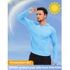 imageMAGCOMSEN Mens Sun Shirts UPF 50 Long Sleeve Lightweight Hoodie Quick Dry Performance Workout Hiking Athletic ShirtBlue