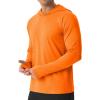 imageMAGCOMSEN Mens Sun Shirts UPF 50 Long Sleeve Lightweight Hoodie Quick Dry Performance Workout Hiking Athletic ShirtFlorange
